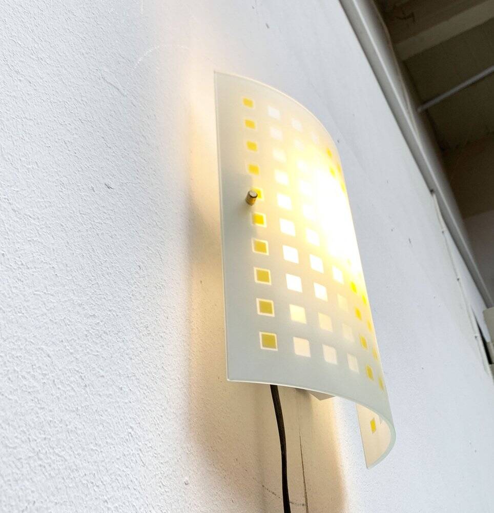 Vintage postmodern glass wall lamps from DIY Light, 1980s, set of 2.