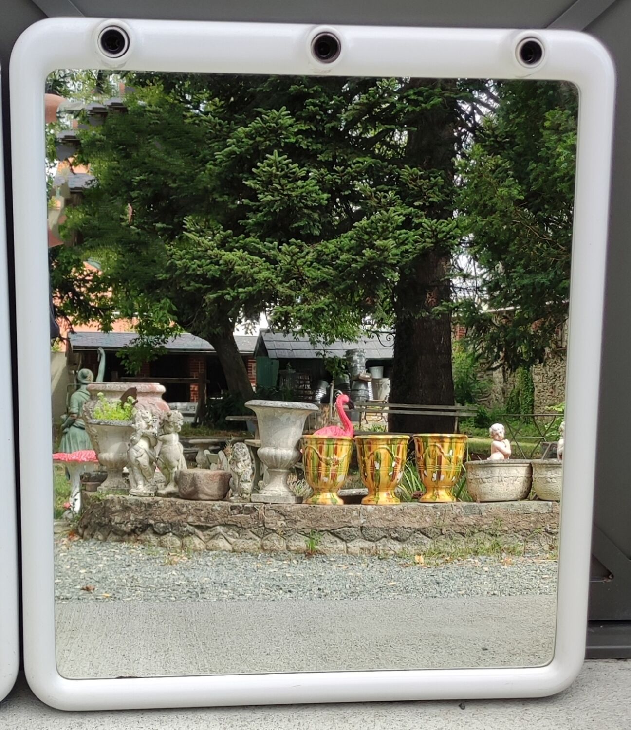Pair of lodge mirrors, italian design 1970s
