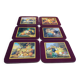 Set of 6 vintage Jason "Still Life Fruit" coasters, cork and durable.