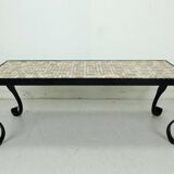 1960s side table mid century mosaic plant stand with wrought iron frame