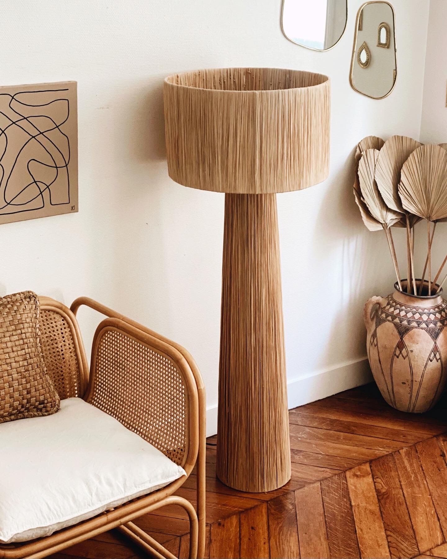 Bahia floor lamp minimalist design raffia