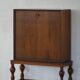 Modern Danish secretary, unique handmade oak, mid-20th century.