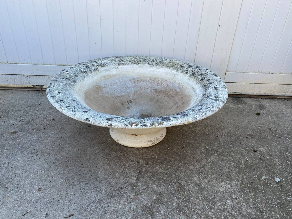Vintage 1950s concrete stone composite planter bowl