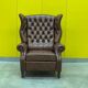 Brown leather Handmade Chesterfield Recliner Armchair