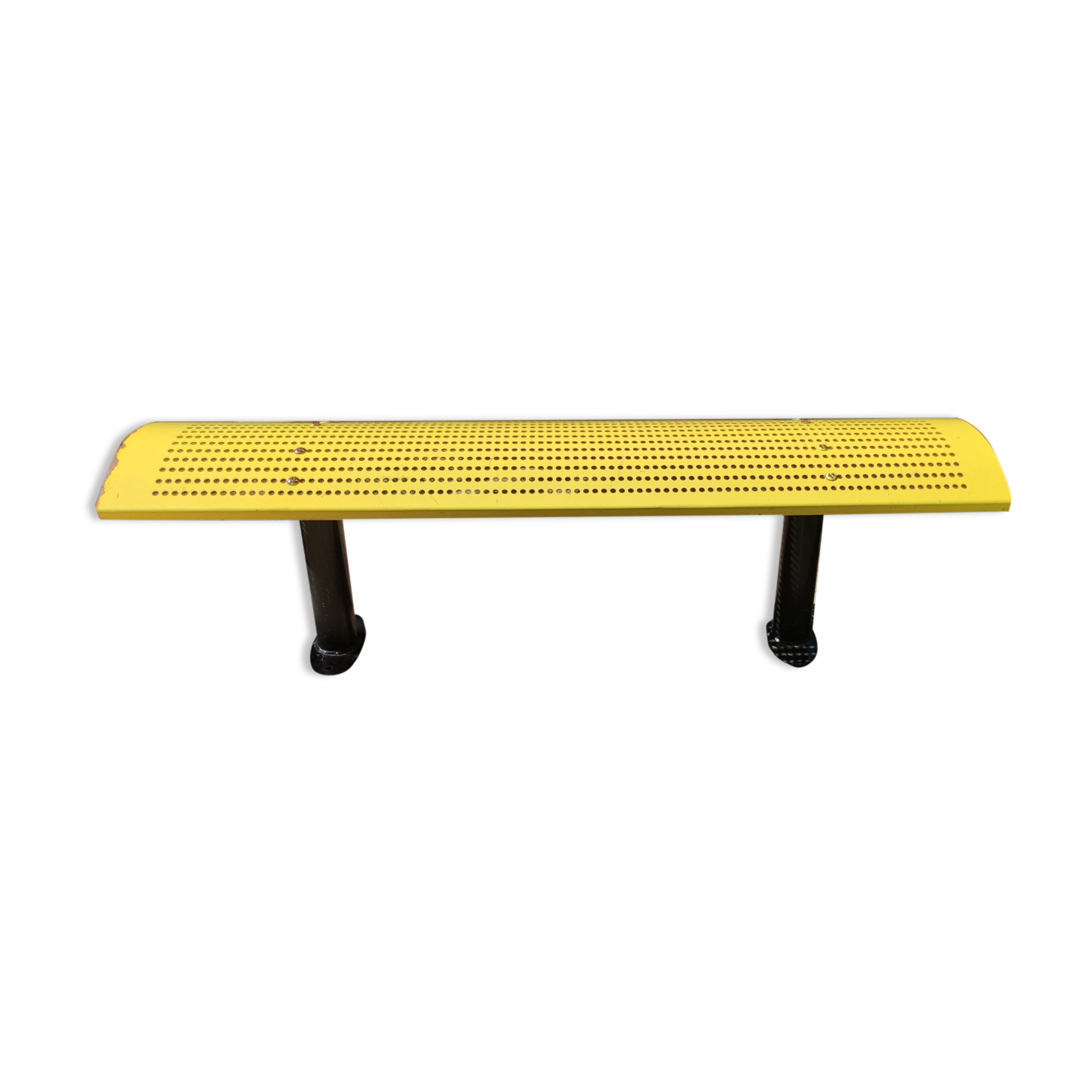 Vintage yellow metal bench
