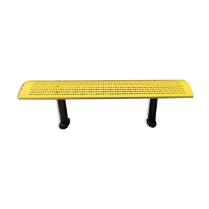 Banc vintage en métal jaune