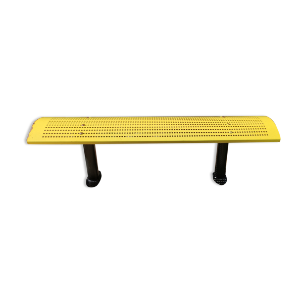 Banc vintage en métal jaune