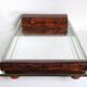 Art Deco mirror, glass & exotic wood courtesy tray. 1930s