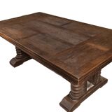 Large solid oak table by Joseph Savina 1950