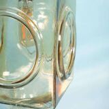 Japandi suspended glass lamp, vintage cubic bohemian glass lamp.