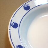 Lot de deux assiettes motif pomme bleue
