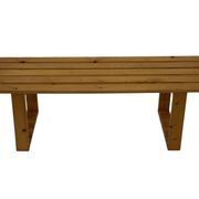 Vintage Scandinavian modern pinewood slatted bench from the 1960's