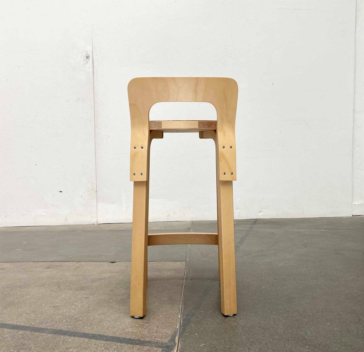 Mid-Century Modern High Stools K65 by Alvar Aalto for Artek, Finland, 2017, Set of 3