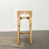 Mid-Century Modern High Stools K65 by Alvar Aalto for Artek, Finland, 2017, Set of 3