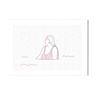 Illustration A4 naiade no. 5/8 brittany bather sea