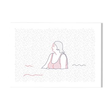 Illustration A4 naiade no. 5/8 brittany bather sea