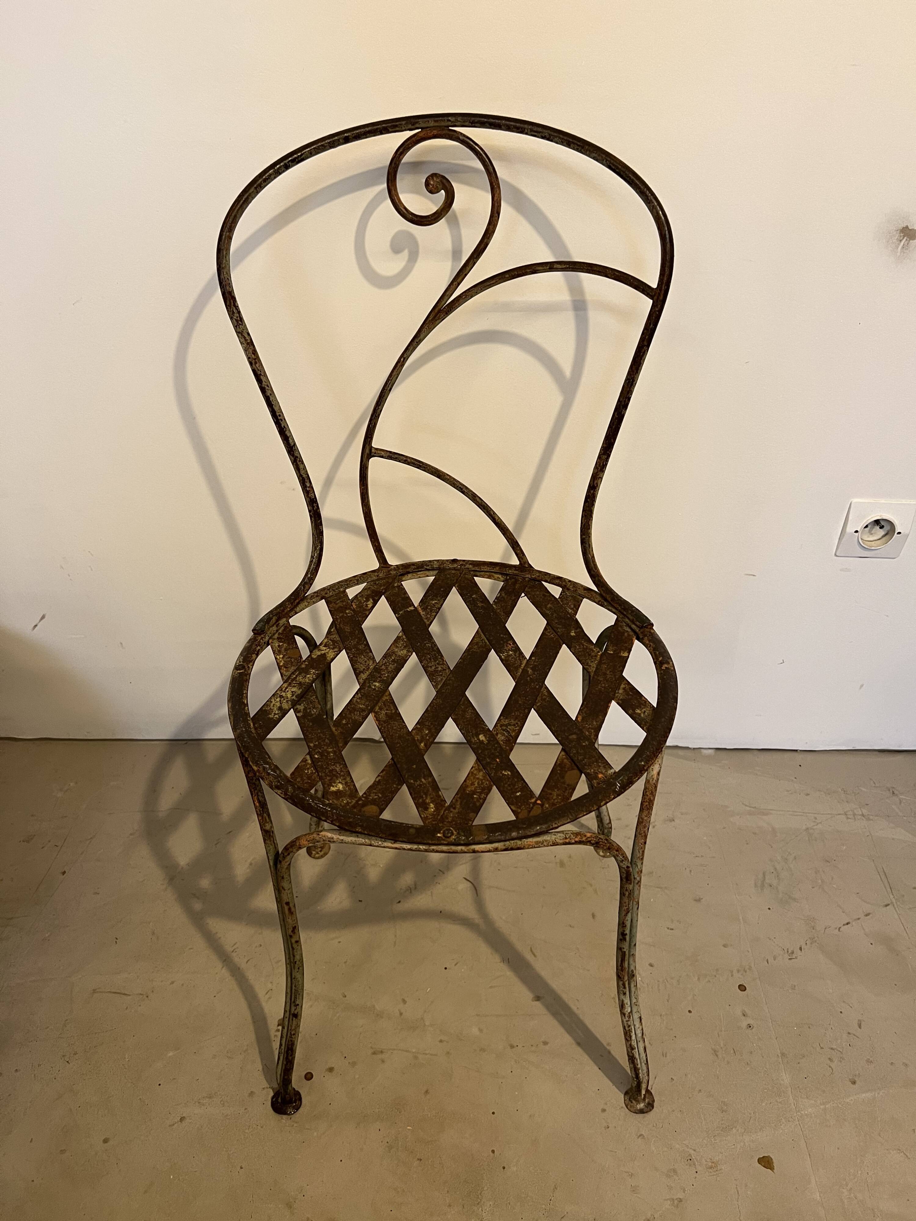 Wrought iron garden chair