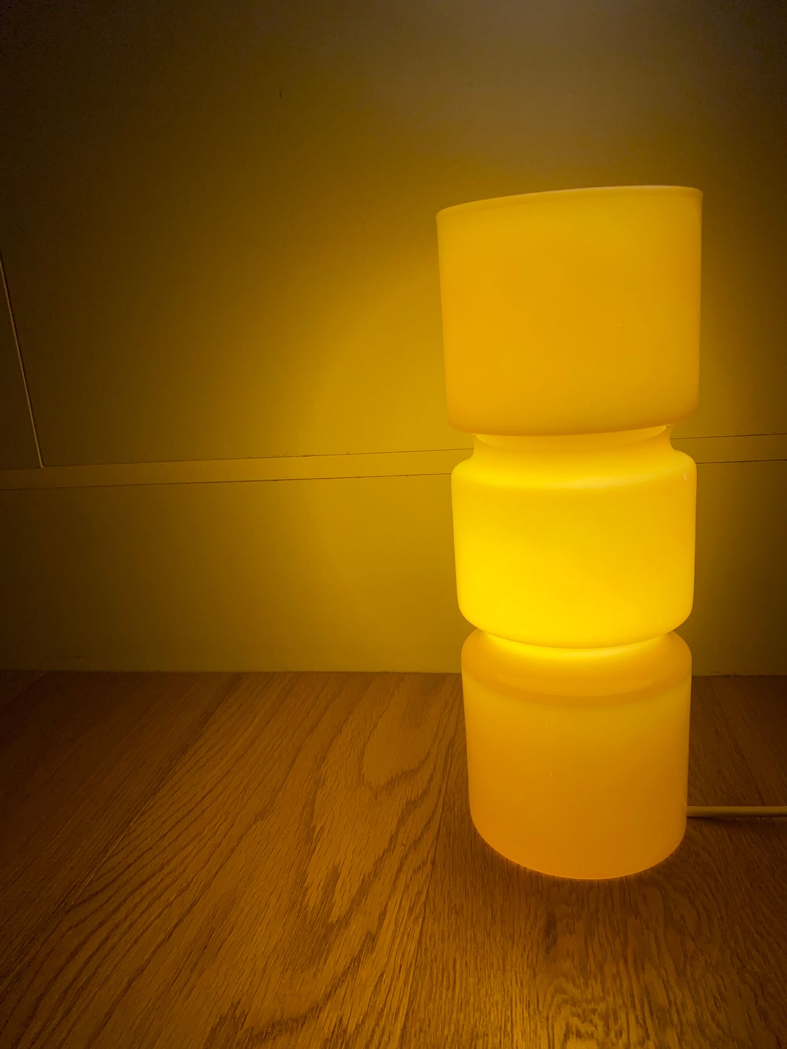 Fitz lamp in yellow glass Habitat vintage cylinder tube lamp