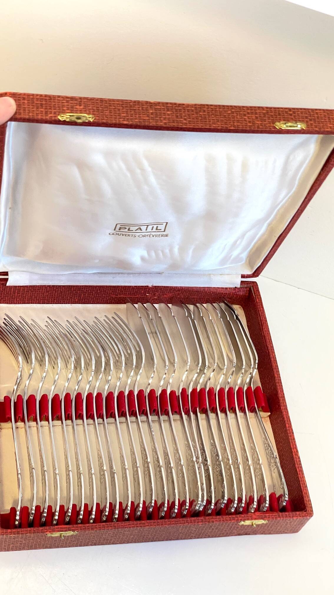 PLATIL 12 Couverts à Poisson  Métal Argenté