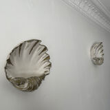 Duo of Art Deco plaster shell sconces