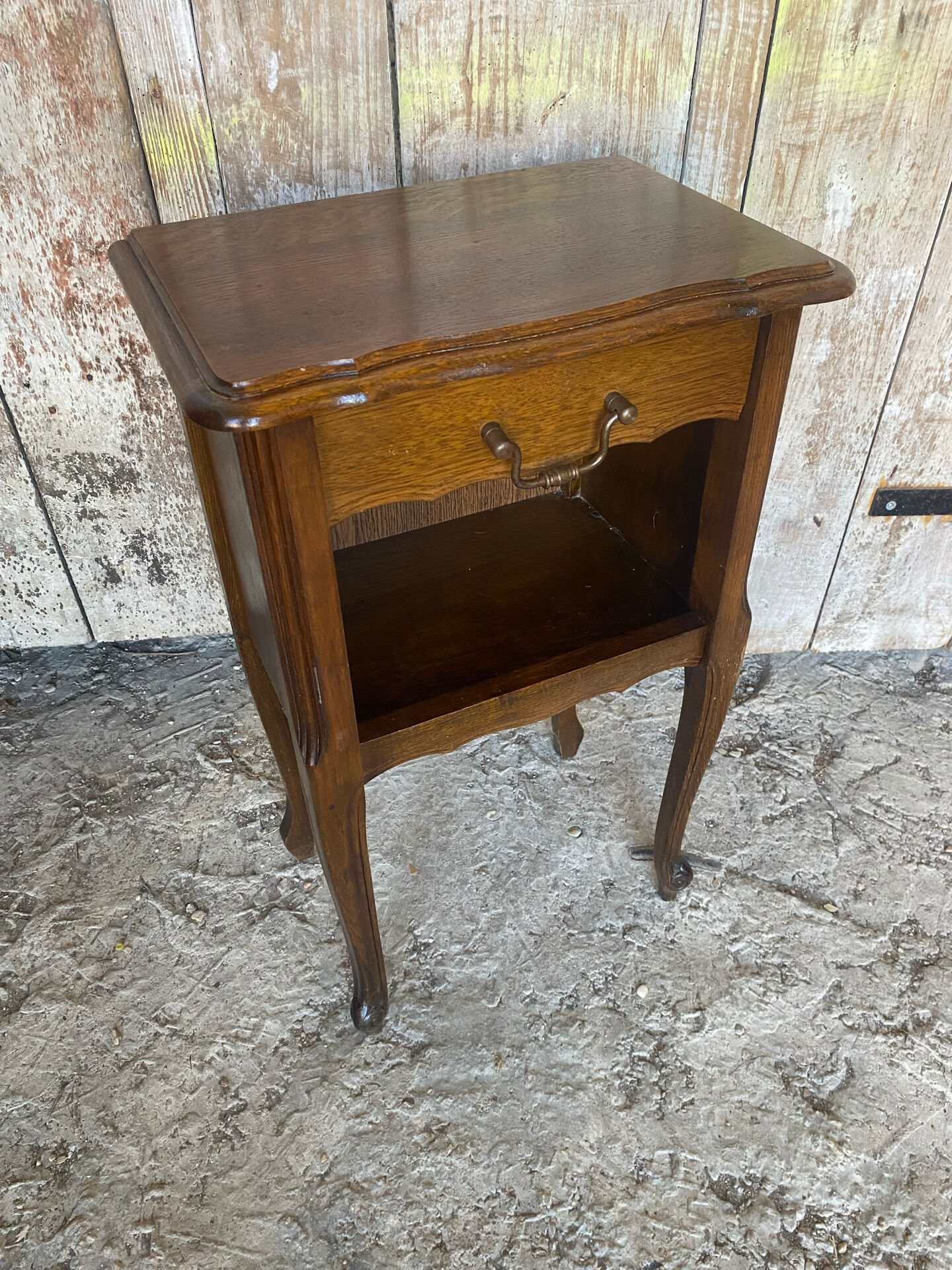 Antique nightstand louis xv style wood drawer + vintage case