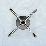 Vintage Brabantia stools in black faux leather and chrome metal – years