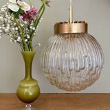 Vintage XL globe pendant light in molded glass