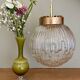 Suspension globe vintage XL en verre moulé