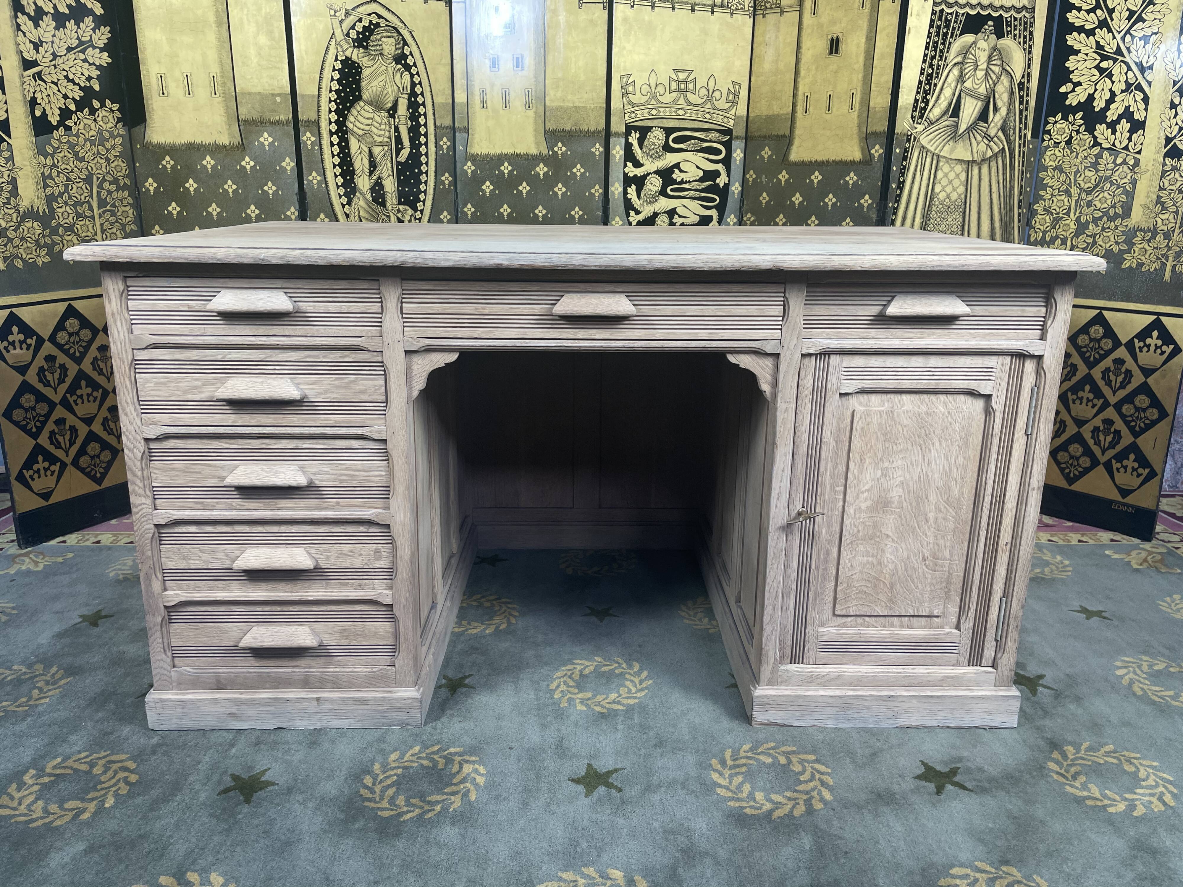 Administrative office in scrubbed solid oak