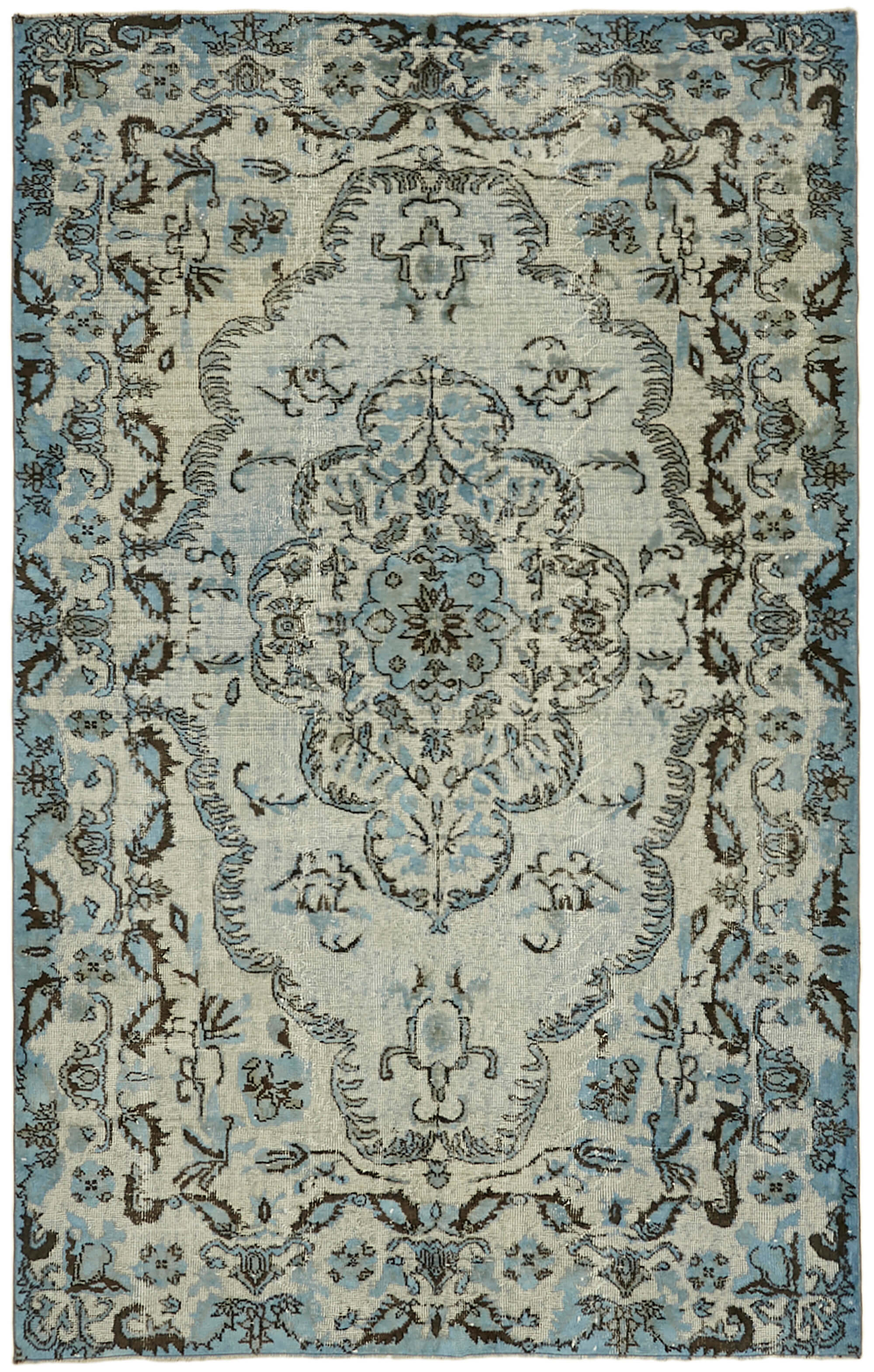 Hand-knotted carved oriental 1970s 172 cm x 270 cm blue carpet
