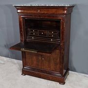 Small Secretary in Burl Mahogany Veneer, Restoration Period – Early 19th Century