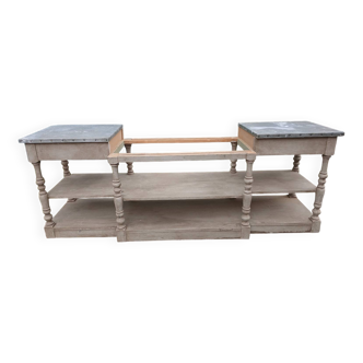 Grand meuble style drapier en bois et zinc
