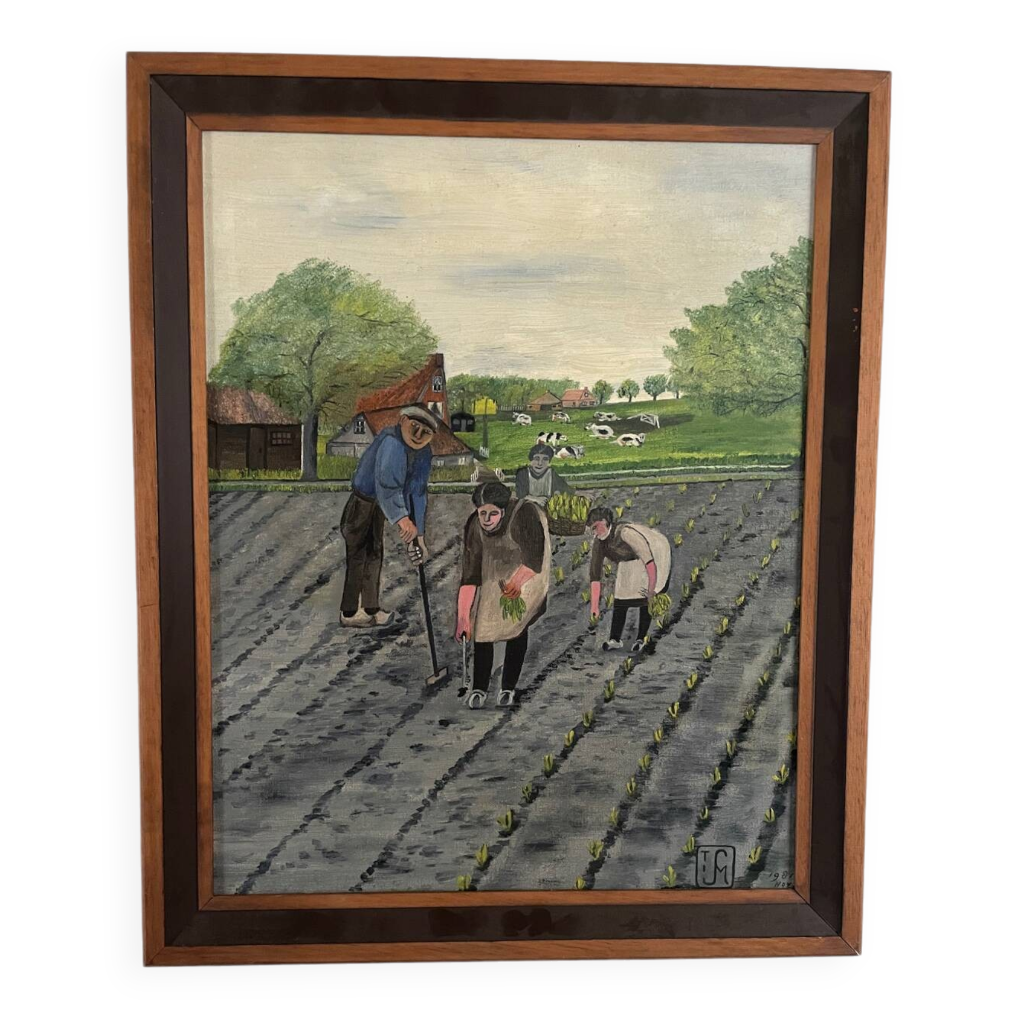 Huile sur toile naïve, milieu XXème