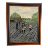 Huile sur toile naïve, milieu XXème