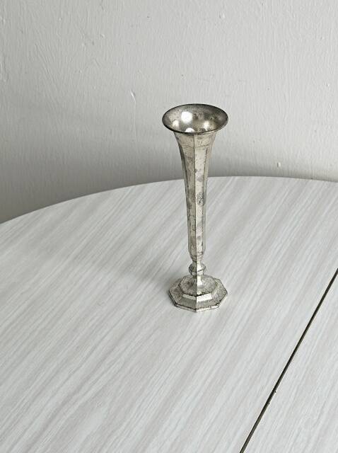 Antique patinated metal soliflore vase