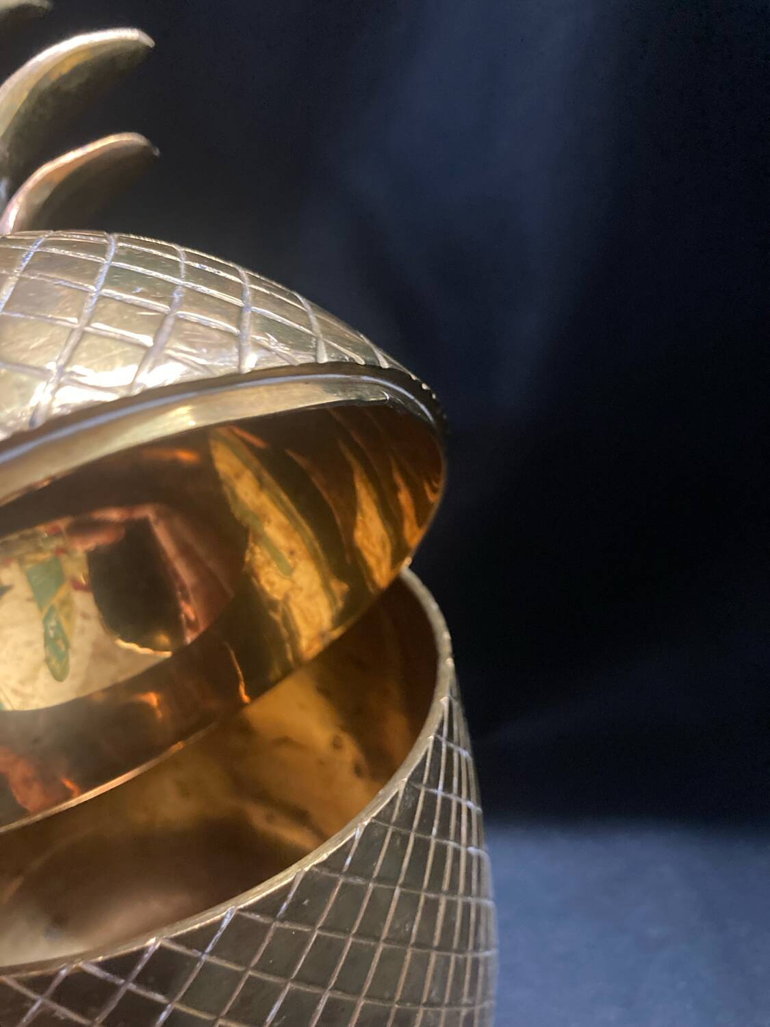 Pineapple brass ice bucket