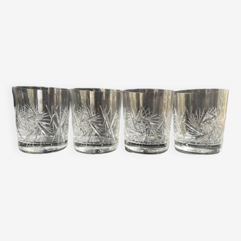 3170 – 4 verres à whisky – cristal taillé