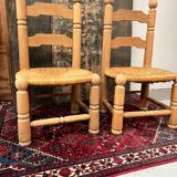 Pair of low brutalist chairs