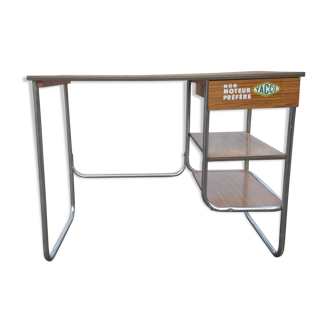 Modernist desk in Formica on tubular metal structure - 60s