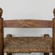 High wooden and straw stools