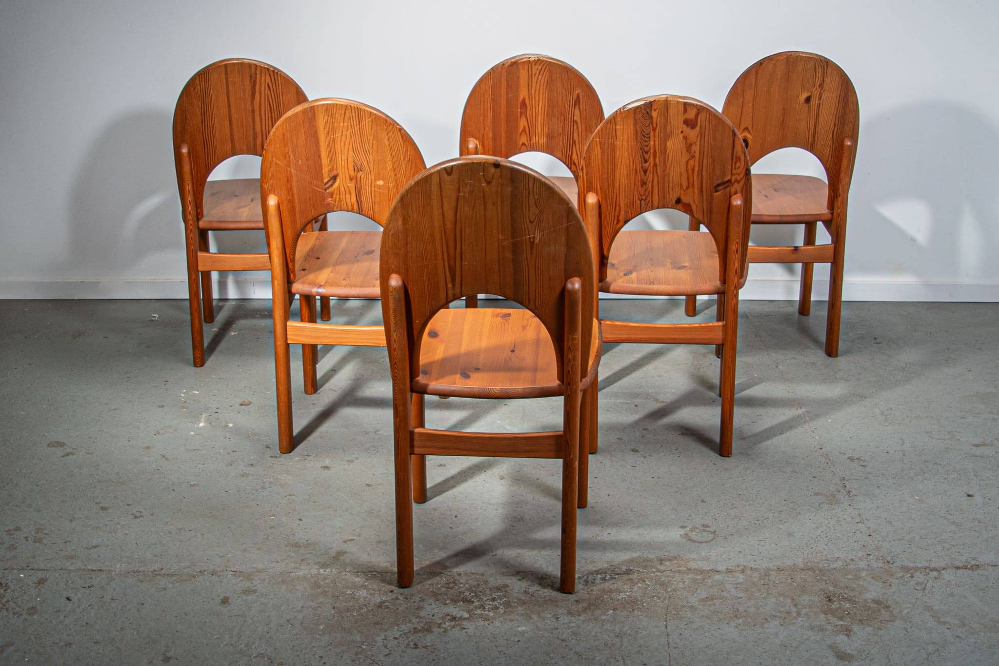 Ensemble de 6 chaises de salle à manger en pin par Ranier Daumiller