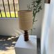 1950s turned oak wood table lamp