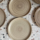 7 dessert plates in stoneware