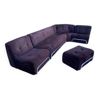 Modular living room sofa vintage brown corduroy sofa
