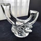 Imposing asymmetrical crystal candle holder