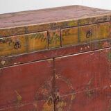 Ancienne armoire rouge à deux portes (c.1900) #16