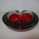 Cendrier en verre de Murano Sommerso