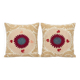 Lot de 2 housses de coussin brodées vintage 66x69 cm