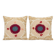 Lot de 2 housses de coussin brodées vintage 66x69 cm