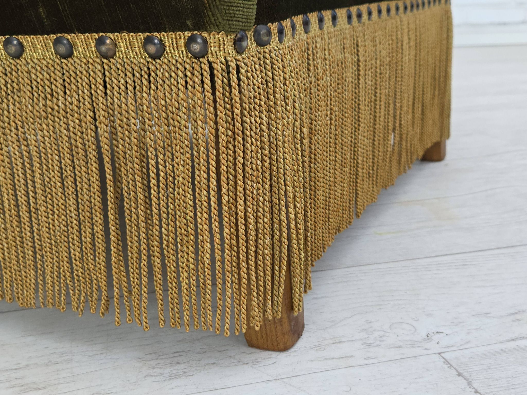 1970s, Danish lounge chair, high, furniture velour, ash wood legs.